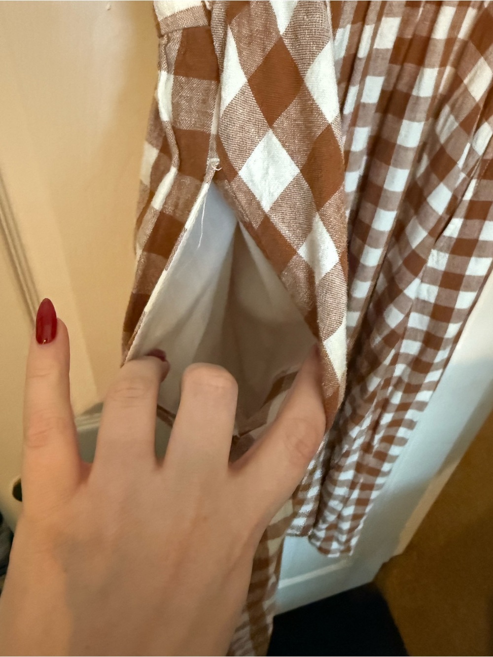 a new day Brown and White Gingham Midi Dress - Picture 3 of 4